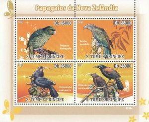 S. TOME & PRINCIPE 2009 - Parrots of New Zealand 4v - YT 2992-2995, Mi 3889-3892