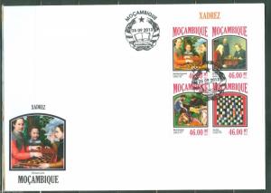 MOZAMBIQUE 2013 CHESS IN PAINTINGS  SHEET  FIRST DAY COVER