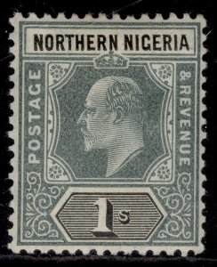 NORTHERN NIGERIA EDVII SG26, 1s green & black, M MINT. Cat £70. ORDINARY PAPER