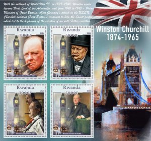 Stamps.Winston Churchill 2024 year 1+1 sheets perforated