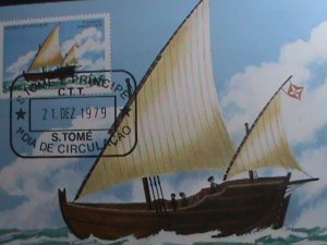 ​ST.THOMAS-1979-SC#537 MAXIMUM- CARD-HISTORY OF NAVIGATION-SHIPS MNH SHEET VF