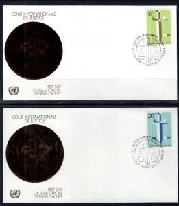 UN New York 314-315 Court of Justice Geneva Set of Two U/A FDC