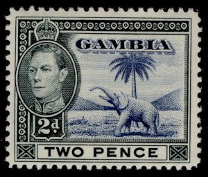 GAMBIA GVI SG153, 2d blue and black, VLH MINT. Cat £15.