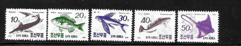 Korea 1990 Fishes Sc 2951-2955 MNH A3239