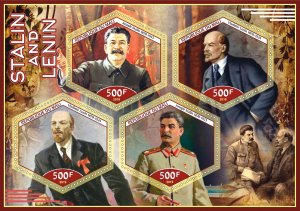 Stamps. Famous people. J. Stalin, V. Lenin 2019 1+1 sheets perforated