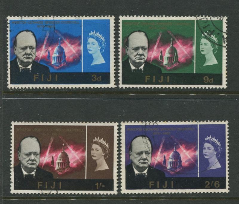 Fiji - Scott 215-218 - Churchill Issue 1965 - FU - Set of 4 Stamps