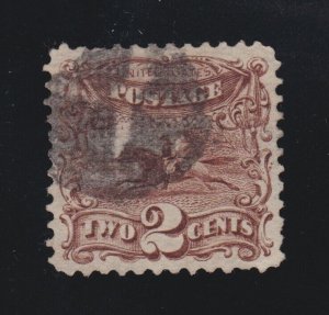 US 113 2c Post Horse & Rider Used w/ Segmented Cork Cancel VF SCV $80