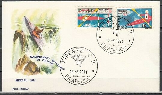 Italy, Scott cat. 1042-1043. Kayak Slalom Championship issue. First day cover. ^