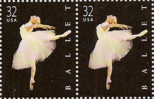 US 3237 Ballet 32c horz pair MNH 1998