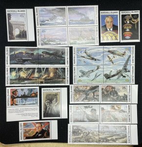 (24) 1990 Marshall Islands Stamps, 1940 WWII Events Themed, MNH