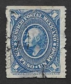 SE)1884 MEXICO  FROM THE MEDALLION SERIES, HIDALGO 1P SCT 161, USED