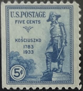 Scott #734 1934 5¢ General Tadeusz Kosciuszko MNH OG