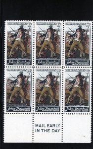 1361 John Trumbull, MNH Bottom Mail Early blk/4