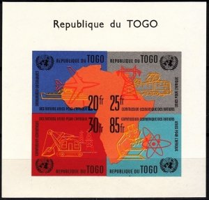 TOGO 1961 UN Economic Commission for Africa. Train Ship Plane Atom. S/Sheet, MNH