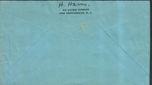 1952 Prexie Cover 5c + 10c Murray Hill NJ Airmail