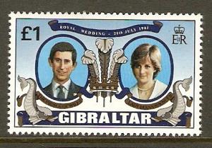 Gibraltar #406 NH Royal Wedding