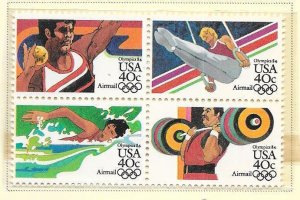 US#C105-108a  $0.40 1984 Olympics  Block of 4 (MNH) CV $4.25