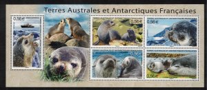 FRENCH ANTARCTIC 2010 Sea Lions S/S; Scott 430, Yvert 23; MNH