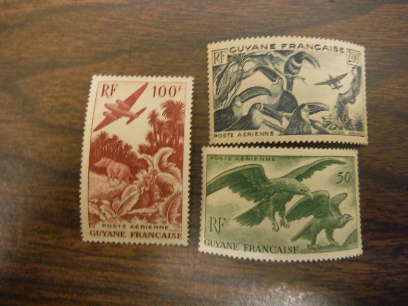 WPPhil French Guiana Stamps # C18-20 NH VF OG Complete Set CV $67.50