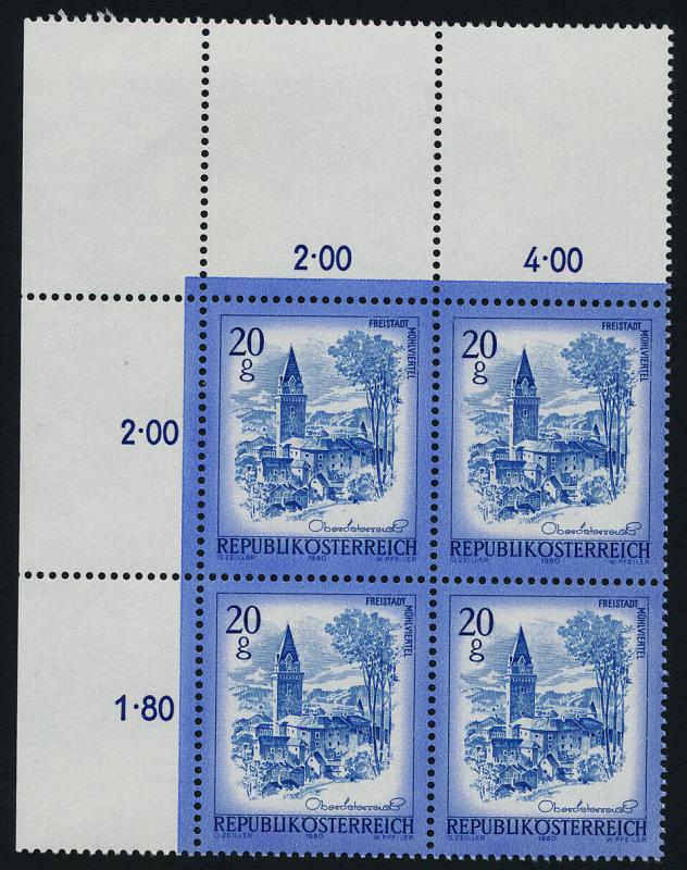 Austria 1100 TL Block MNH Freistadt, Architecture