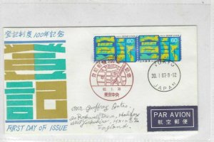 japan 1987 Airmail Tokyo Cancel Pen Slogan World Parts Stamps FDC Cover Rf 30838