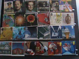 GREAT BRITAIN STAMP: ENGLAND 125 DIFFERENT PICTORIAL  IN 3 PAGES. CATALOG $30+++