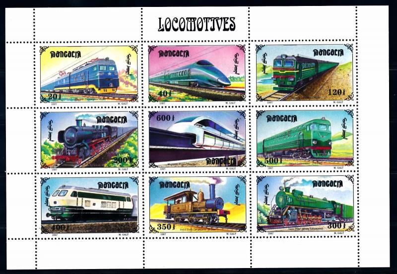 [63479] Mongolia 1997 Railway Train Eisenbahn Chemin de Fer Sheet MNH