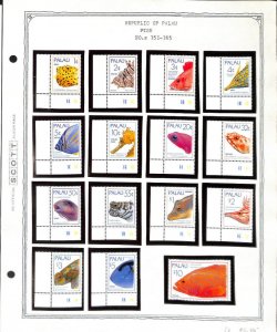 Palau, Postage Stamp, #351-367 Mint NH, 1995 Fish, Marine Life