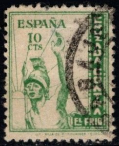 1936 Spain Civil War Charity Poster Stamp 10 Centimos Winter Aid Stamp