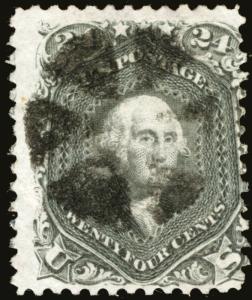 Classic U.S. #78 24c Gray Lilac? 1862 Pinwheel Segmented Cxl CV $425+