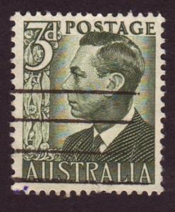 Australia 1951 Sc#233, SG#237d 3d Green KGVI, Kings, Royalty USED
