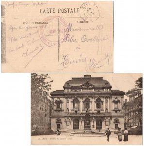 France Soldier's Free Mail 1916 Rillieux, Ain PPC (Lyon - Theatre des Celesti...