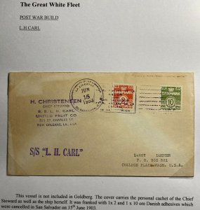 1953 El Salvador SS LH Carl Paqueboat United Fruit Company UFC Cover To USA