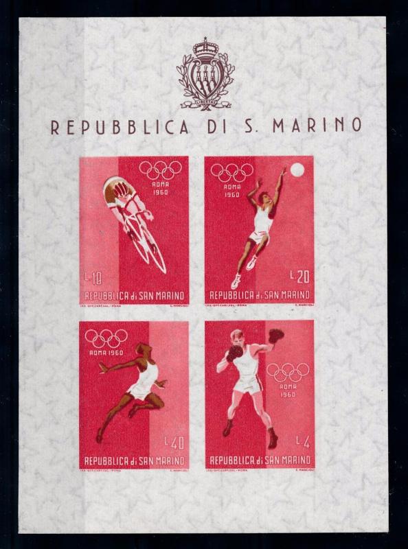 [46577] San Marino 1960 Olympic games Rome Cycling Basketball Imperf. MNH Sheet