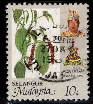 Malaysia Selangor Scott 145 Agg plant stamp