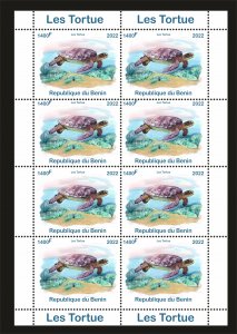 Stamps. Fauna Turles 1 sheet perforated 2022 year Benin NEW