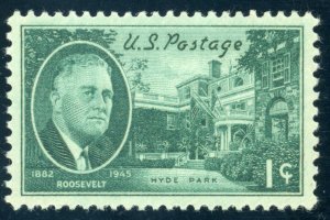 US Stamp #930 Roosevelt & Hyde Park 1c - PSE CERT - XF 90 - MOGNH - SMQ $12.00