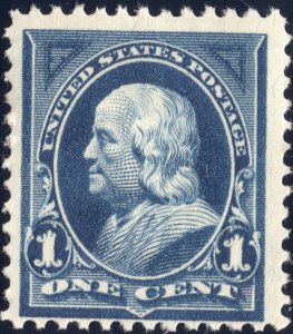 1895 unused 1c blue Franklin XF grade SC264