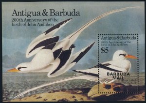 Barbuda 713, MNH. Mi 805 Bl.93. Audubon's birds 1985. White tailed tropic-bird.