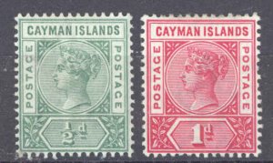 Cayman Islands Sc# 1-2 MH 1900 Queen Victoria