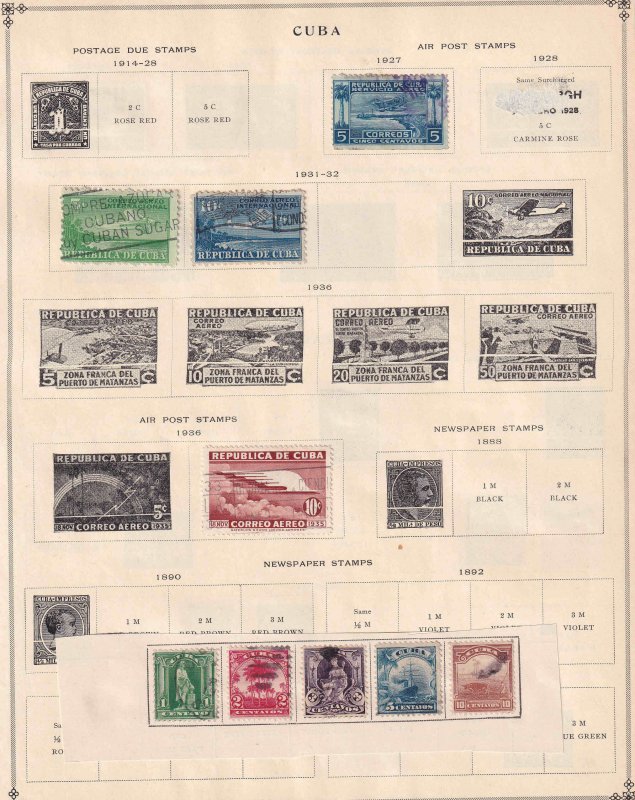 CUBA 5 ALBUM PAGES WITH USA OCC COLLECTION LOT + CURAÇAO 37 STAMPS $$$$$$$