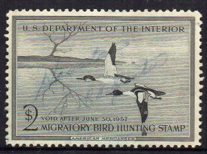 US RW23 1956 Duck Hunting Stamp used (signed)