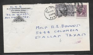 #720,E15 on SPECIAL DELIVERY AUSTIN TX. NOV/19/1932 COVER (12496)