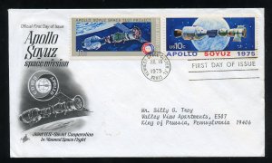 US 1570a Pair 1569 1570 Apollo Soyuz Issue ADDR ArtCraft cachet FDC