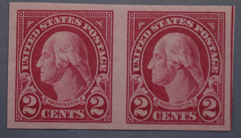 United States #577 2 Cent Washington Imperforate Pair OG