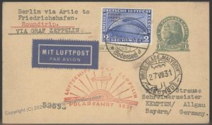 Germany 1931 2RM Zeppelin Polarfahrt Icebreaker Malygin Russia Si119F Cov 103438