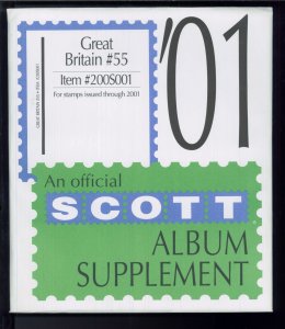 2001 Great Britain #55 Scott Stamp Album Supplement Pages Item #200S001