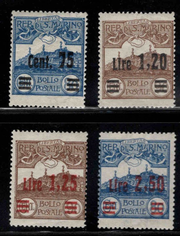 San Marino Scott 93-96 MH* surcharged stamp set