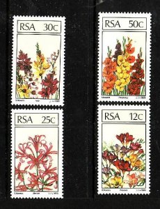 South Africa-Sc#656-9-unused NH set-Indigenous Flowers-Flora-1985-