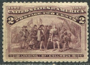 231 2c Columbian, Mint Never Hinged